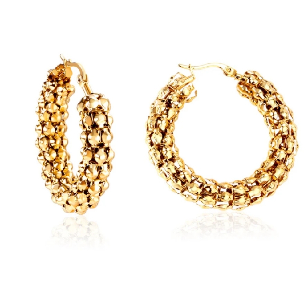 18k plated Gold Hoop‎ Earrings